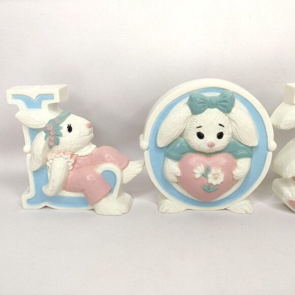 Bunny Love Letters Nursery Decor Easter Decor Wall Hanging Shelf Display Burwood - Picture 2 of 10